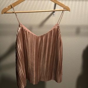 Anthropologie SI3NNA metalic pleated Pink cami size Medium